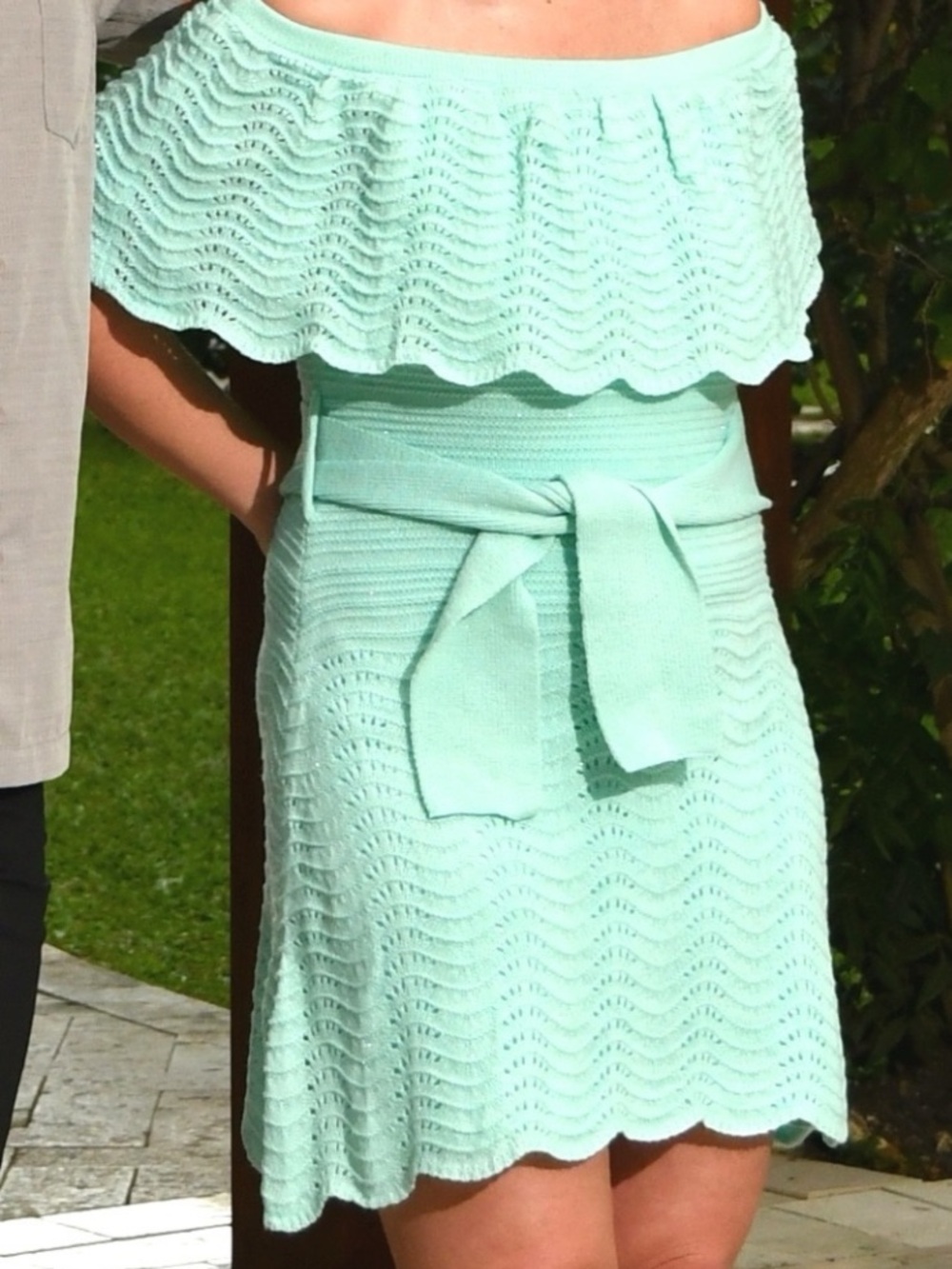 VENUS Mint Aqua Knit Off-Shoulder Top